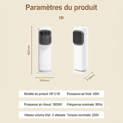 Climatiseur Mobile Portable 3-en-1 8000 BTU